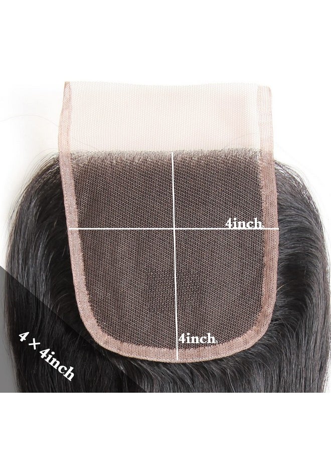 Liang Dian 12 Inch Brazilian Short Human Hair Bundles Natural Color 4 Bundles With Closure Brazilian Virgin Hair 100% Unprocessed Straight Human Hair Bundles(12121212With 12Closure)  - Image 5
