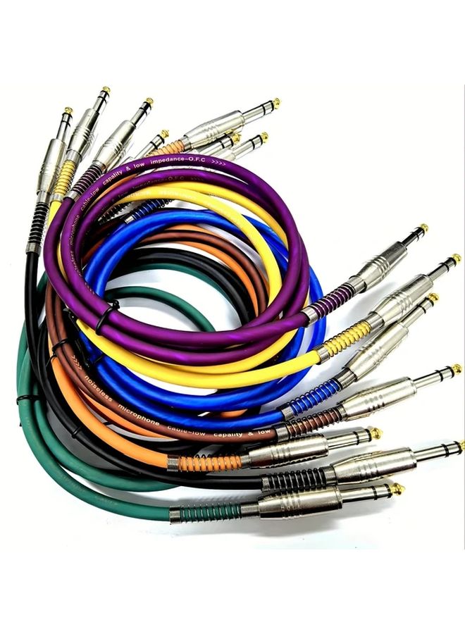 Purple 6.35mm to 6.35mm Stereo Audio Cable 121.26 Inch Straight Connector - Image 3