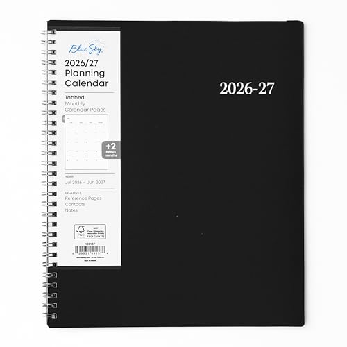 Blue Sky 2026-2027 Monthly Academic Year Planner Calendar, July 2026 - June 2027, 8" x 10", Monthly Layout, Flexible Cover, Wirebound, Laminated Tabs, Enterprise - Image 1