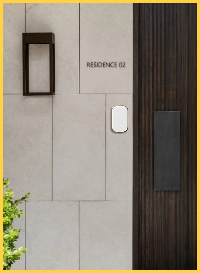 CHOWROAD New golden edge Waterproof Wireless Doorbell with UK Plug, LED Flash,  1000 Feet Range,  2 Receivers and 1 Transmitter Cordless Doorbell for Home, Office, Apartment, Hotel, Warehouse and Anti-Theft - Image 2