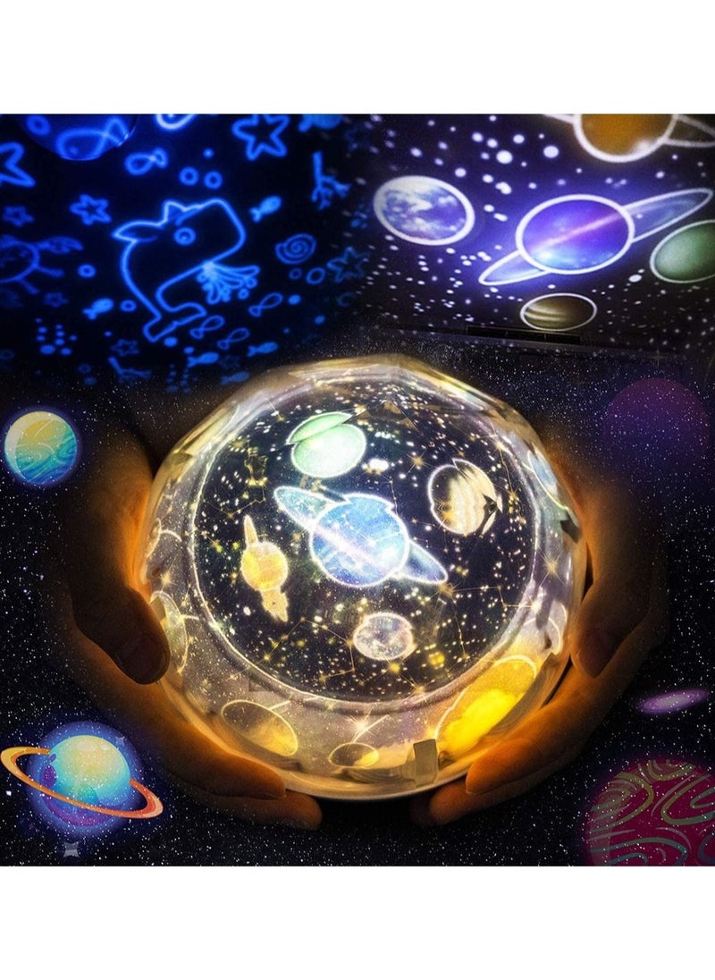 Captaintech Gifts for 3-8 Year Old Boys Star Night Light Kids Lights Projector Girls Toys Constellation Rotating Baby Home Decoration Birthday 5 Sets of Film  - Image 1