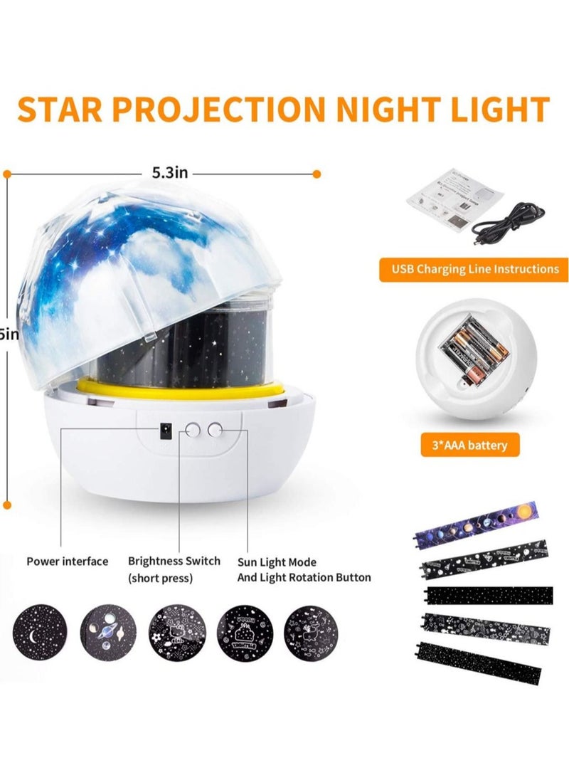 Captaintech Gifts for 3-8 Year Old Boys Star Night Light Kids Lights Projector Girls Toys Constellation Rotating Baby Home Decoration Birthday 5 Sets of Film  - Image 2