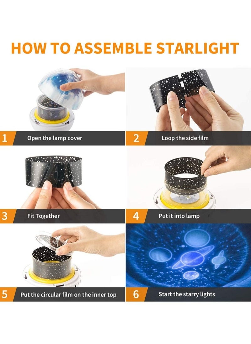 Captaintech Gifts for 3-8 Year Old Boys Star Night Light Kids Lights Projector Girls Toys Constellation Rotating Baby Home Decoration Birthday 5 Sets of Film  - Image 5