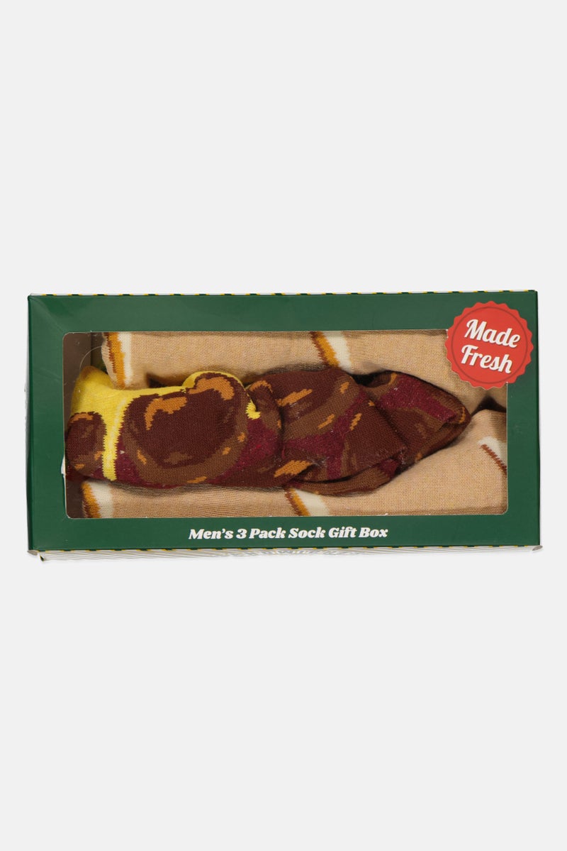 The Orrsum Sock Co Men 3 Pack Graphic Print Sandwiches Socks, Multicolor - Image 4