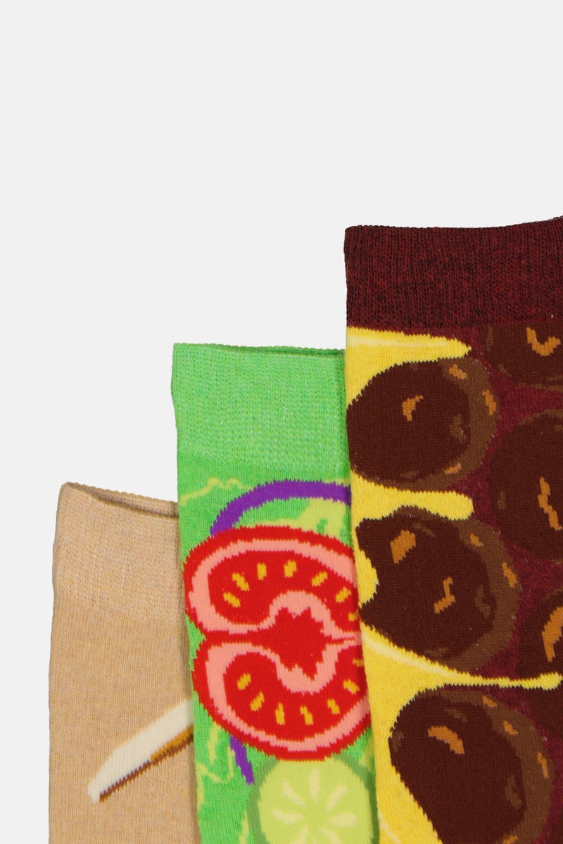 The Orrsum Sock Co Men 3 Pack Graphic Print Sandwiches Socks, Multicolor - Image 2