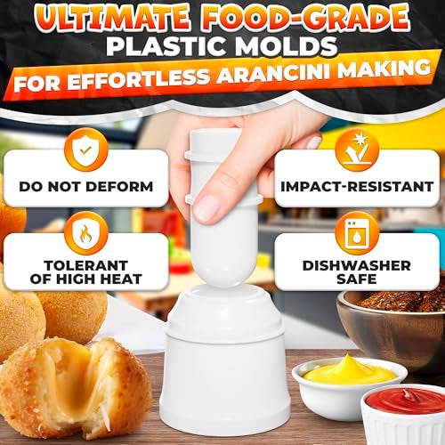 LIBERHAUS 2 Pcs Arancini Maker Mold Set – Dual Set for Round & Conical Rice Ball Mold 160g/5.65oz, Easy-to-Use, Dishwasher Safe, Comfortable to Hold – Rice Molds for Home Cooks, Bento Meals & Street Food - Image 4