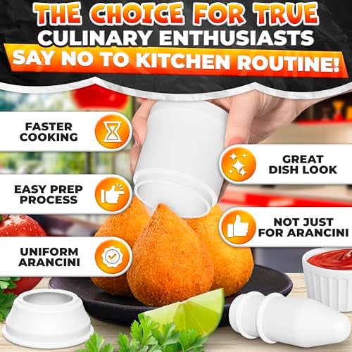 LIBERHAUS 2 Pcs Arancini Maker Mold Set – Dual Set for Round & Conical Rice Ball Mold 160g/5.65oz, Easy-to-Use, Dishwasher Safe, Comfortable to Hold – Rice Molds for Home Cooks, Bento Meals & Street Food - Image 5