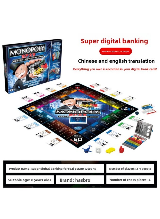 Monopoly Real Estate Tycoon Super Electronic Bank Upgraded Version Puzzle Card Machine Board Game Toy E8978
