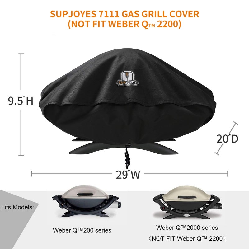 SUPJOYES Grill Cover for Weber Q Series Grills, Portable BBQ Cover for Weber Q2000 and Q200 (Not Fit for Q2200) - Image 2