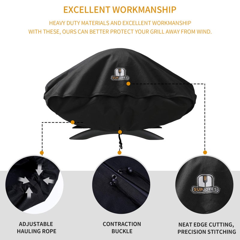 SUPJOYES Grill Cover for Weber Q Series Grills, Portable BBQ Cover for Weber Q2000 and Q200 (Not Fit for Q2200) - Image 5