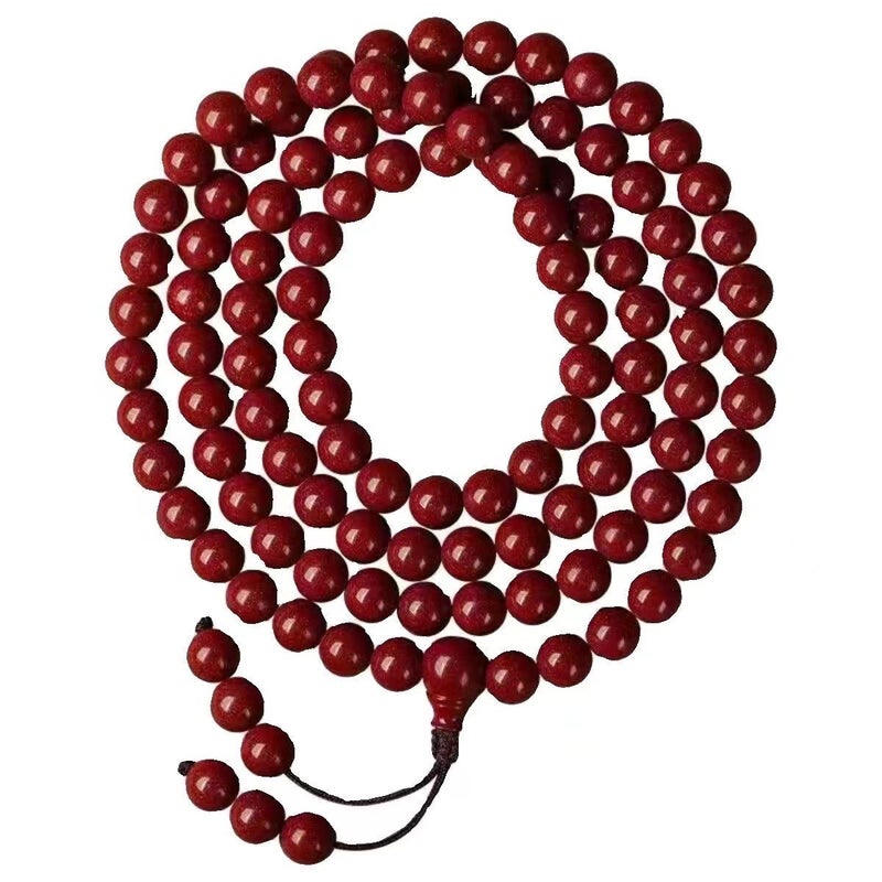WU 108 Bead Cinnabar Buddhist Prayer Beads Bracelet for Men and Women, Purple Gold Sand Necklace - Image 5