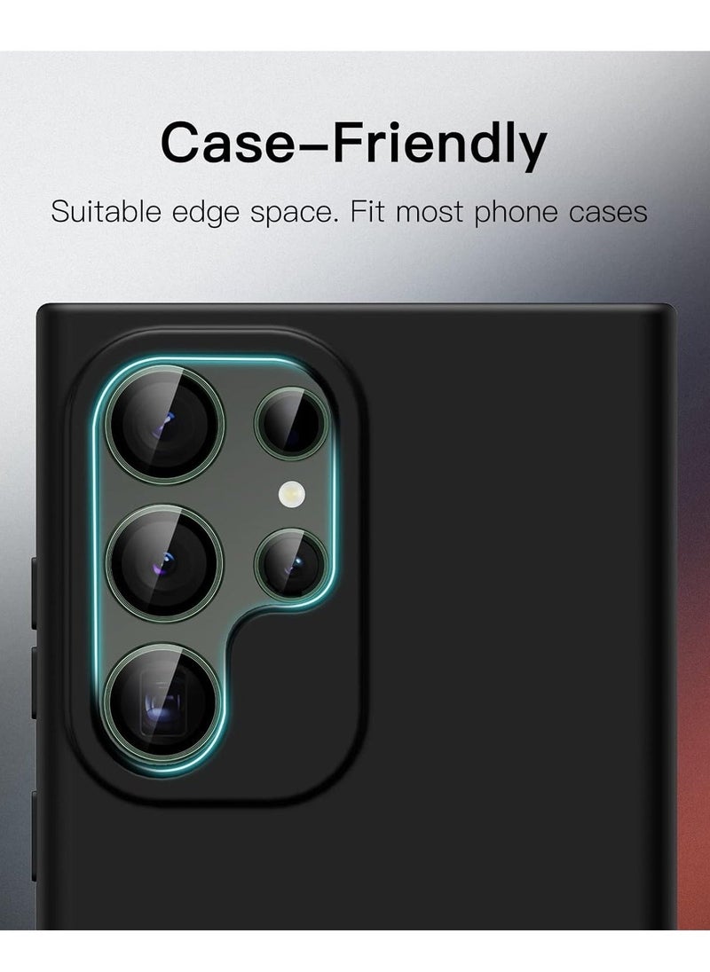 Raxoom Camera Lens Protector for Samsung Galaxy S23 Ultra 5G 6.8-Inch, 9H Tempered Glass Metal Individual Ring Cover, Easy Installation Tray, HD Clear, Set of 5 (Green) - Image 5