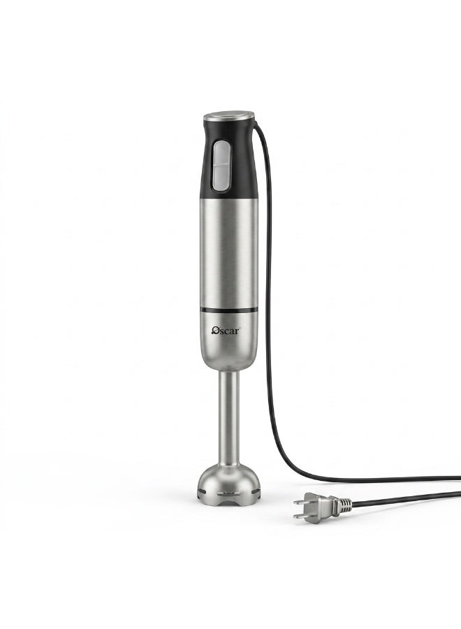 Oscar 300W Hand Blender | Stainless Steel Blades & Food Whisk, 2 Speed with Pulse Control, 850ml Measuring Cup, Patented Double Locking System, Detachable Shaft for Easy Cleaning – Compact & Durable Design | OHB100 - 2 Year Warranty