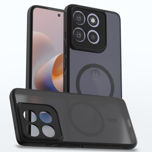 Pikkme Back Cover for Motorola Moto G86 Power 5G Compatible with Mag-Safe Smoke Back | Shockproof Design | Hard Transparent Back Case (Black Smoke Mag-Safe) - Image 1