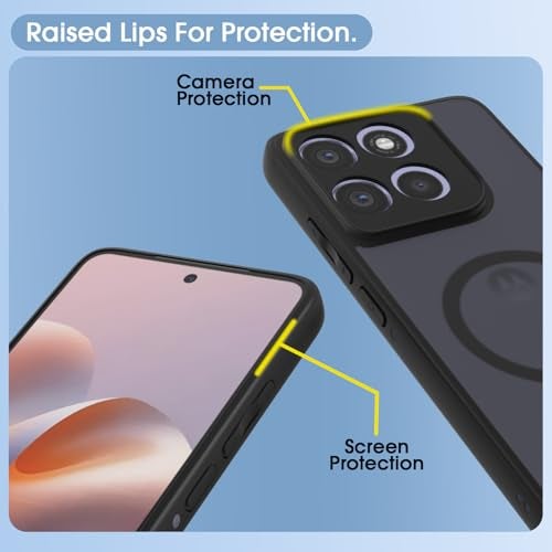 Pikkme Back Cover for Motorola Moto G86 Power 5G Compatible with Mag-Safe Smoke Back | Shockproof Design | Hard Transparent Back Case (Black Smoke Mag-Safe) - Image 4