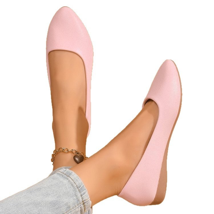 2025 Flat Heel A Pedal Explosion Version, Soft Leather Material, Comfortable Pointed Wedge Heel Design Women'S Shoes. - Image 5