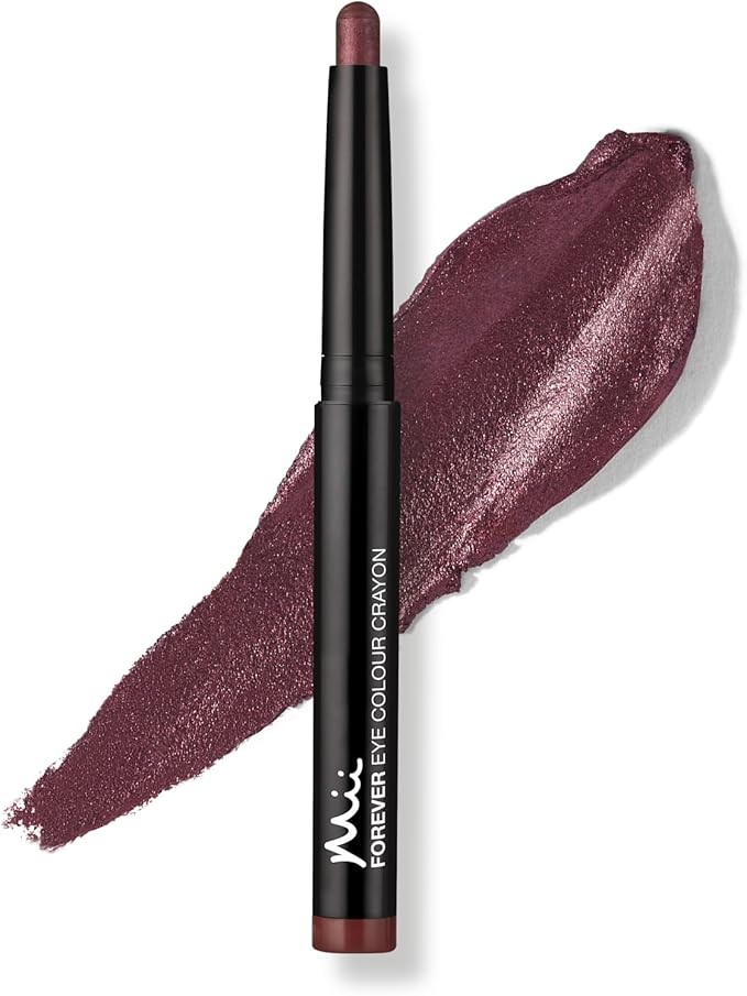 Mii Cosmetics Forever Eye Colour Crayon LongLasting Cream Eyeshadow Stick Lightweight CreaseResistant Buildable Creamy Eyeshadow Multipurpose Eye Makeup Metallic Silver Taupe Oyster - Image 1