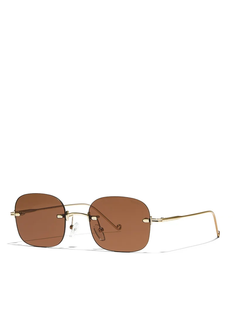 Blackout ANGELINA Women Japanese Gold Sunglasses - Frame Material: Metal- Frame Color: Japanese Gold-Lens Color: Brown - Full Rim