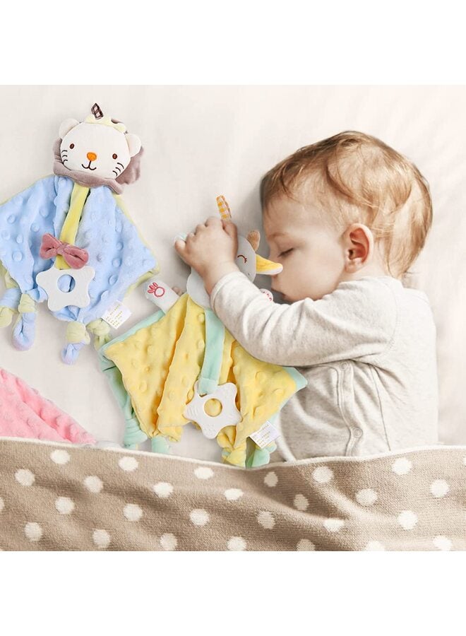 Soft Security Blanket Baby Snuggle Toy Stuffed Animal Blanket Baby Registry Search Baby Boy Gift for Infant and Toddler Yellow Dallas - Image 3