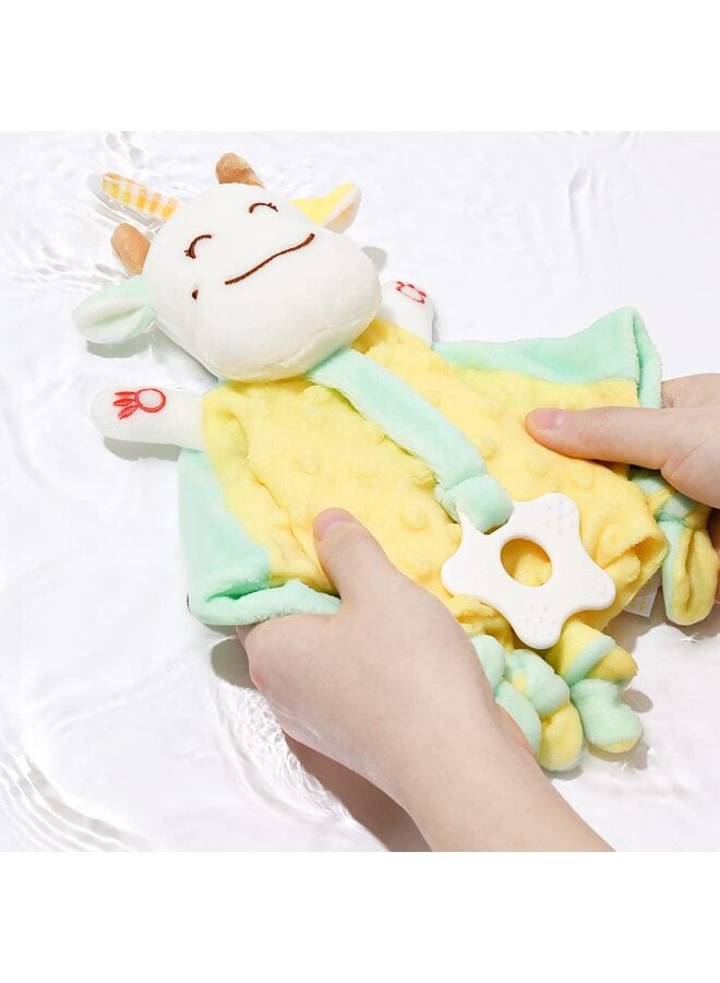 Soft Security Blanket Baby Snuggle Toy Stuffed Animal Blanket Baby Registry Search Baby Boy Gift for Infant and Toddler Yellow Dallas - Image 4