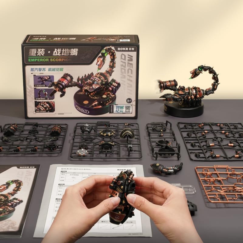 ROKR Model Kits For Adults to Build 3D Metal Puzzle Emperor Scorpion ABS And Metal Buds Insects Figurine,Steampunk Gift For Toys and Men(MI04) - Image 5