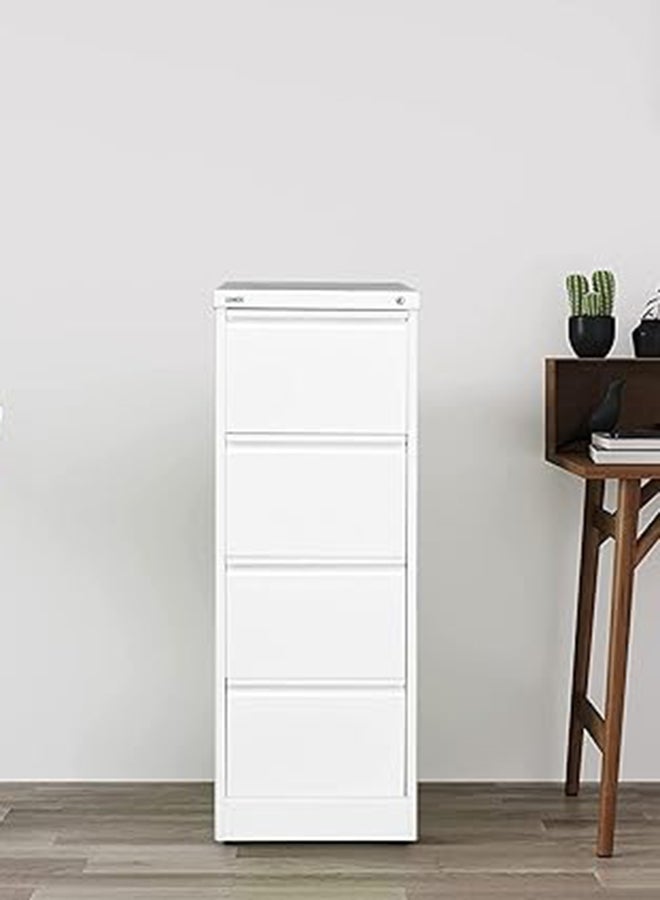 RIGID Steel Vertical Filing Cabinet | 4 Drawers Storage Cabinet with Lockable Drawers | Home & Office Cabinet with Curved Shape 0.7mm Thickness (63Dx46.5Wx132H) cm - Image 1