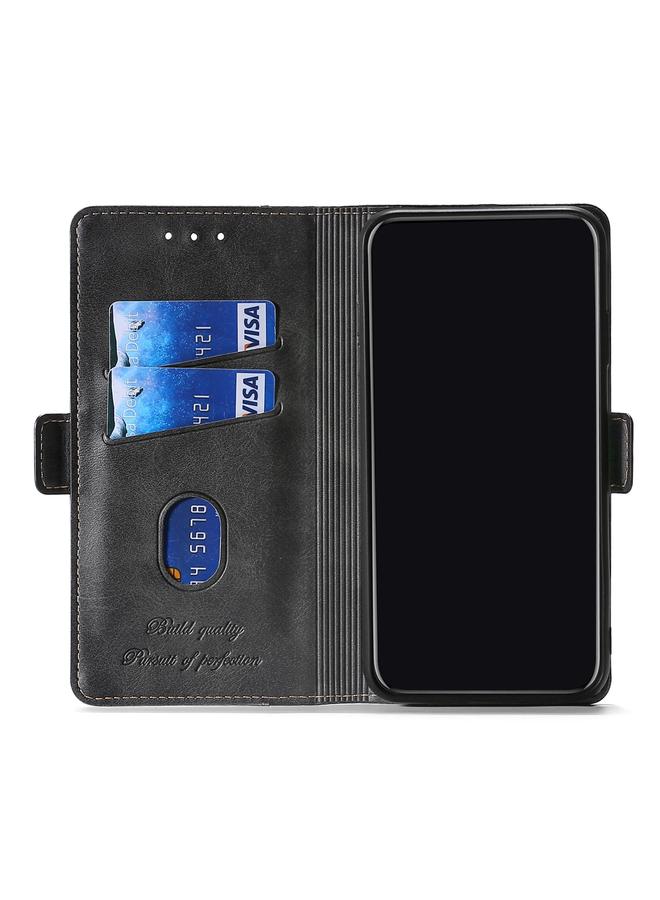 S-TOP Case For Samsung Galaxy A50 Retro Texture Contrast Color Side Buckle Horizontal Flip Leather Case with Holder & Card Slots & Wallet - Image 5