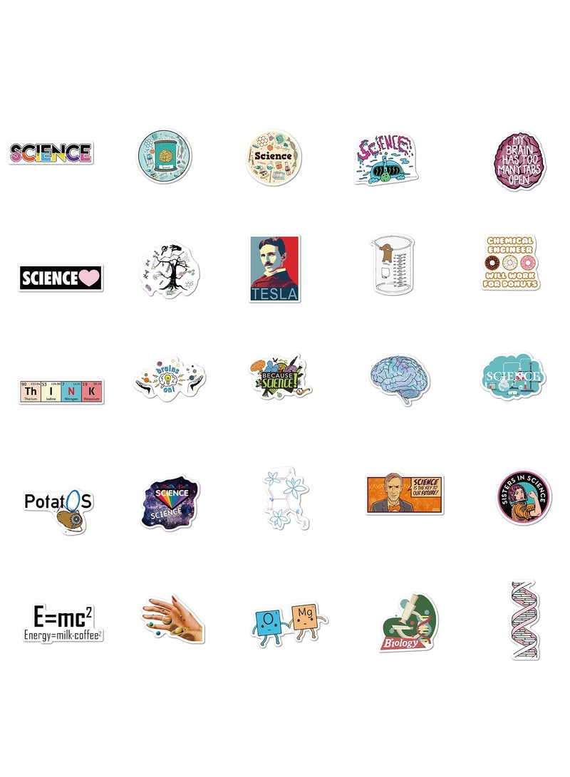ORAINBOW Student Science Laboratory Stickers Physics Chemistry Biology Experiment Science Stickers Pack 50 Pcs Suitcase Stickers Vinyl Decals for Car Bumper Helmet Luggage Laptop Water Bottle  - Image 2