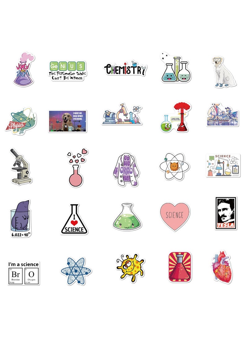 ORAINBOW Student Science Laboratory Stickers Physics Chemistry Biology Experiment Science Stickers Pack 50 Pcs Suitcase Stickers Vinyl Decals for Car Bumper Helmet Luggage Laptop Water Bottle  - Image 3