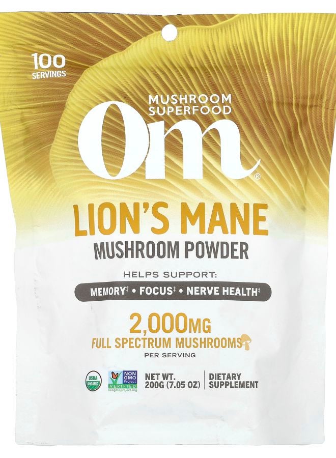 Om Mushrooms Organic Mushroom Powder Lion's Mane 7.05 oz ( 200 g)