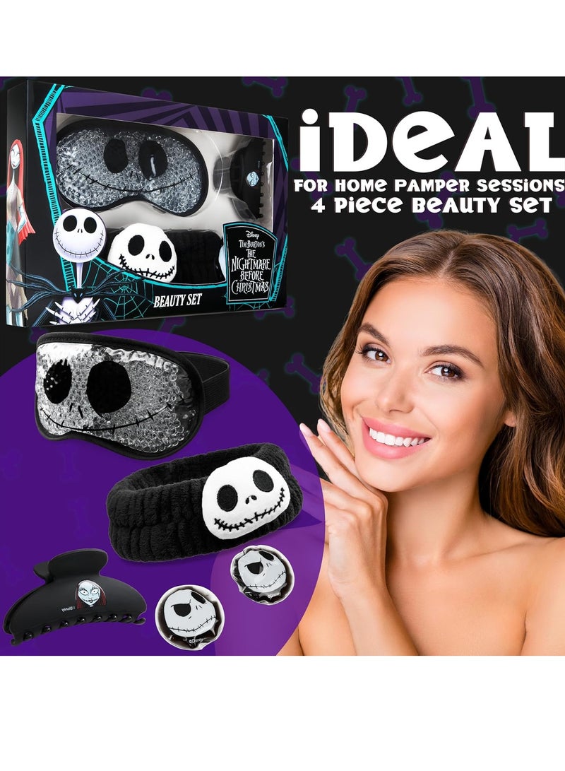 Disney Disney Cooling Eye Mask & Beauty Accessories Set with Claw Clip Skincare Headband Cooling Eye Pads, Pampering Beauty Gifts for Women (Black) - Image 2