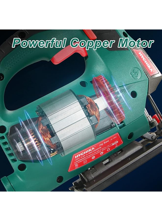 erorex Jig Saws 800W Max Cutting Depth 110Mm For Metal 800 3000 Spm Electric Jigsaw With Class 2 Laser 6 Variable Speeds 0 3 Orbital Sets 45° To +45° Bevel Cutting 6 Blades - Image 4