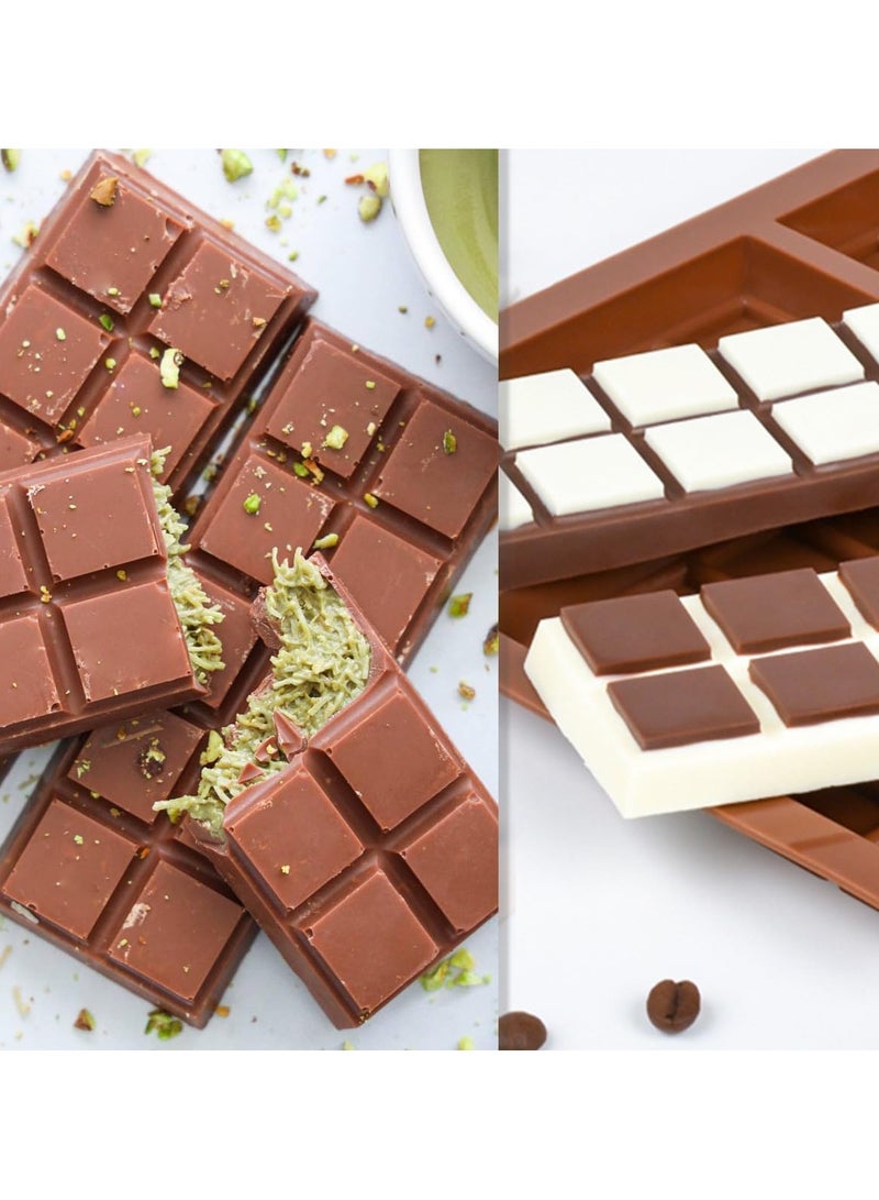 2Pcs Silicone Moulds Chocolate Bar Sweet Moulds Candy Moulds Jelly Moulds Rectangle Baking Silicon Bakeware Mold Shape Soap Wax Flexible Baking Mould (6 Cell 10 Section) - Image 4