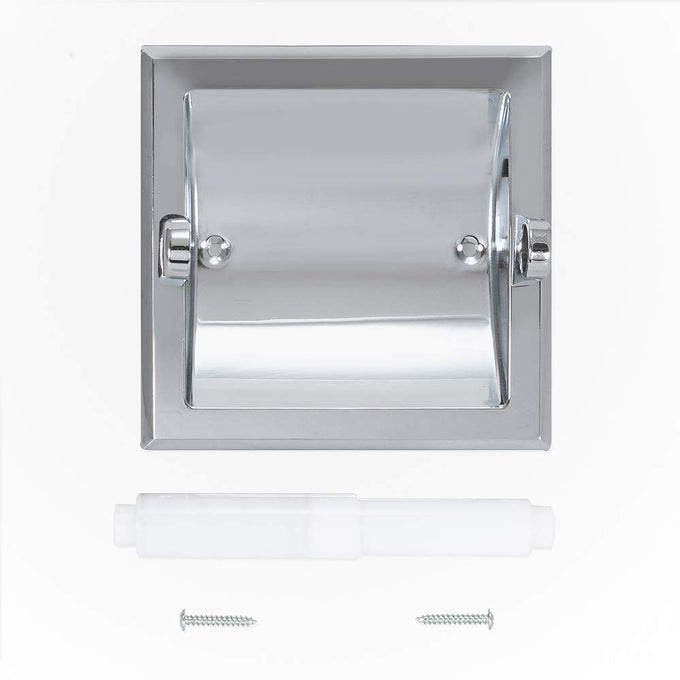 15209 RECESSED BATHROOM TOILET PAPER HOLDER AND ROLLER CHROME
