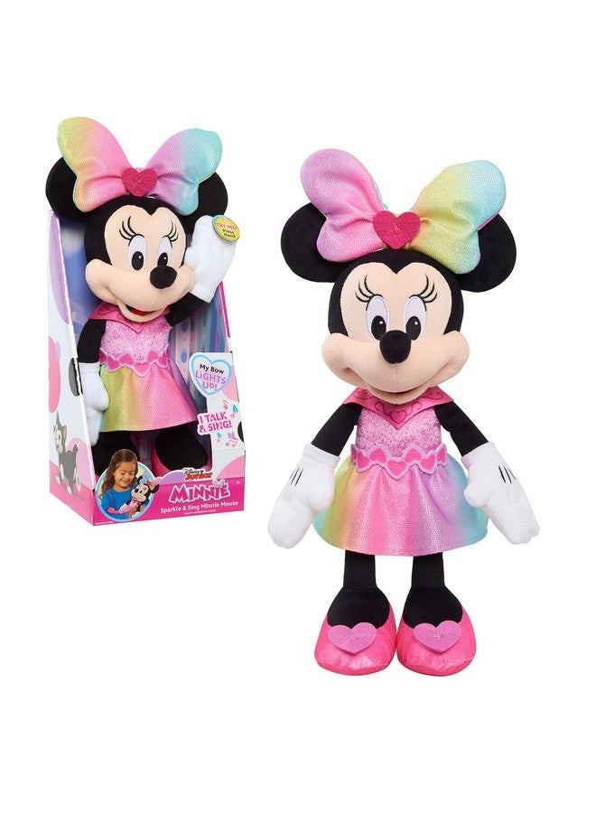 Minnie Disney Junior Minnie Mouse Sparkle And Sing 13 Inch Feature Plush With Lights And Sounds, Officially Licensed Kids Toys For Ages 3 Up By Just Play  - Image 1