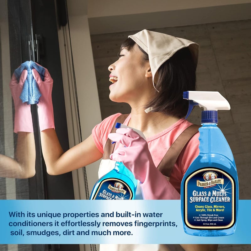 Parker Bailey Glass & Multi-Surface Cleaner - Glass Cleaner Spray Multi Surface Cleaner Cleaning Spray Mirror Cleaner Tile Cleaner Bathroom Cleaner Multipurpose Cleaning Supplies, 32 Oz - Image 4