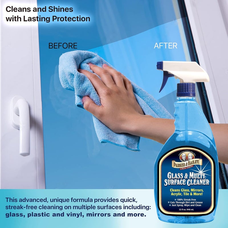 Parker Bailey Glass & Multi-Surface Cleaner - Glass Cleaner Spray Multi Surface Cleaner Cleaning Spray Mirror Cleaner Tile Cleaner Bathroom Cleaner Multipurpose Cleaning Supplies, 32 Oz - Image 2
