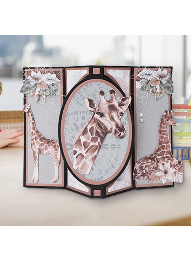 ALIBBON 3D Card Shape Die Cuts for Card Making and Scrapbooking, Pop-up Oval Background Cutting Dies Metal Template Molds, Rectangle Die Cuts for DIY Photo Album Paper Embossing Card Making Decoration - Image 3