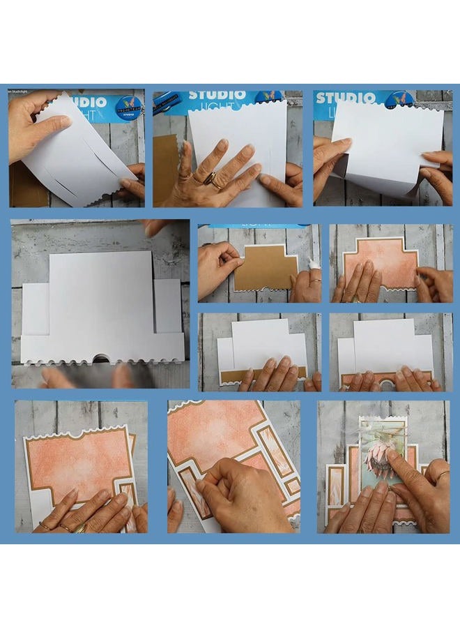ALIBBON 3D Card Shape Die Cuts for Card Making and Scrapbooking, Pop-up Oval Background Cutting Dies Metal Template Molds, Rectangle Die Cuts for DIY Photo Album Paper Embossing Card Making Decoration - Image 5