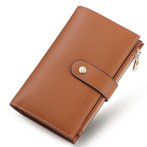 yiijay Wallet Women RFID Blocking Multi Cards Wallet Credit Card Holder for Women Large Capacity Lady Leather Trifold Travel Wallet with Pen Holder - Image 1