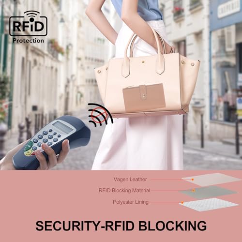 yiijay Wallet Women RFID Blocking Multi Cards Wallet Credit Card Holder for Women Large Capacity Lady Leather Trifold Travel Wallet with Pen Holder - Image 5
