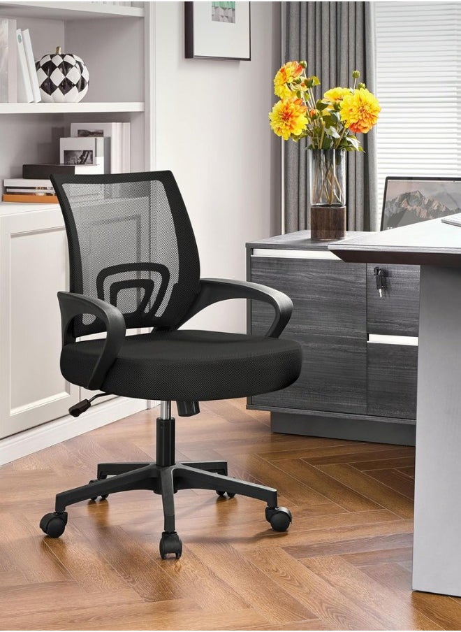 Premium Mesh Office Staff Chair: Ergonomic Design, Advance Lumbar Support, Tilt Mechanism, and Grey PU Wheels - Elevate Your Workspace Comfort | The Perfect Office, Desk, or Work Chair 