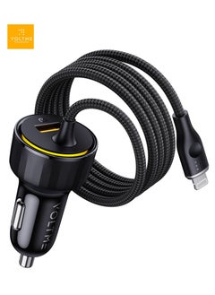 49.5W- Dual Output Built-in Lightning Cable- Black