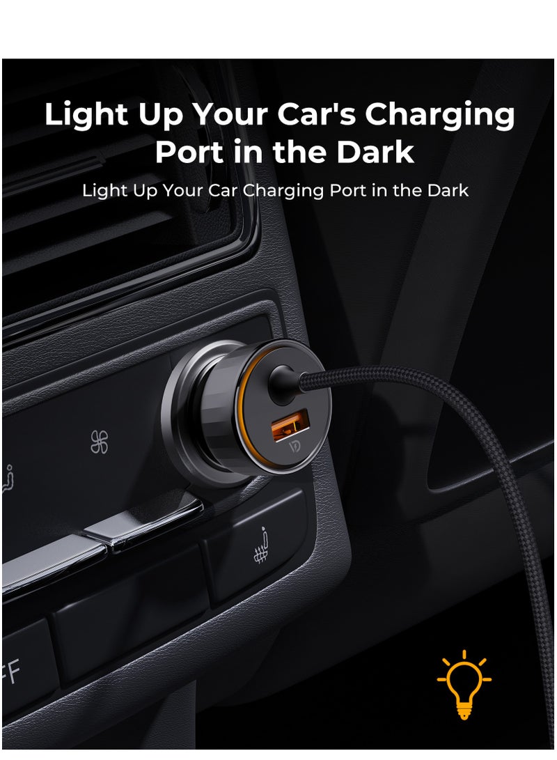 VOLTME Premium Car Charger with Built-in Lightning Cable for iPhone (14/13/12/11 Series) – 49.5W USB-A PD Fast Charging, 1.2m/4ft Self-Arranging Magnetic Cable, Durable Nylon Braided Copper Core, Reversible Connectors, V-Dynamic 3.0 Technology, USB PD for iPhone 17 Series, iPad Pro, Samsung Galaxy S25/S24/S23/S22 and More - Image 4