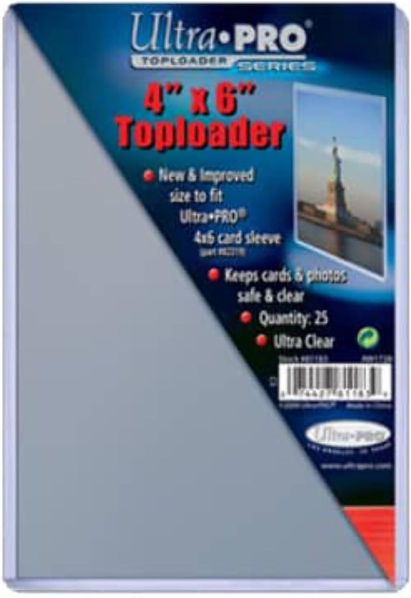 Ultra Pro 4" x 6" Toploader - Pack of 25 Clear Card Sleeves