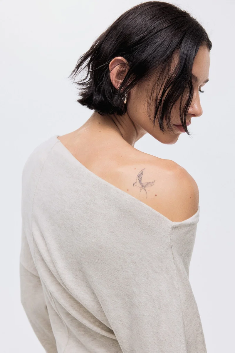 H&M Asymmetric jersey top