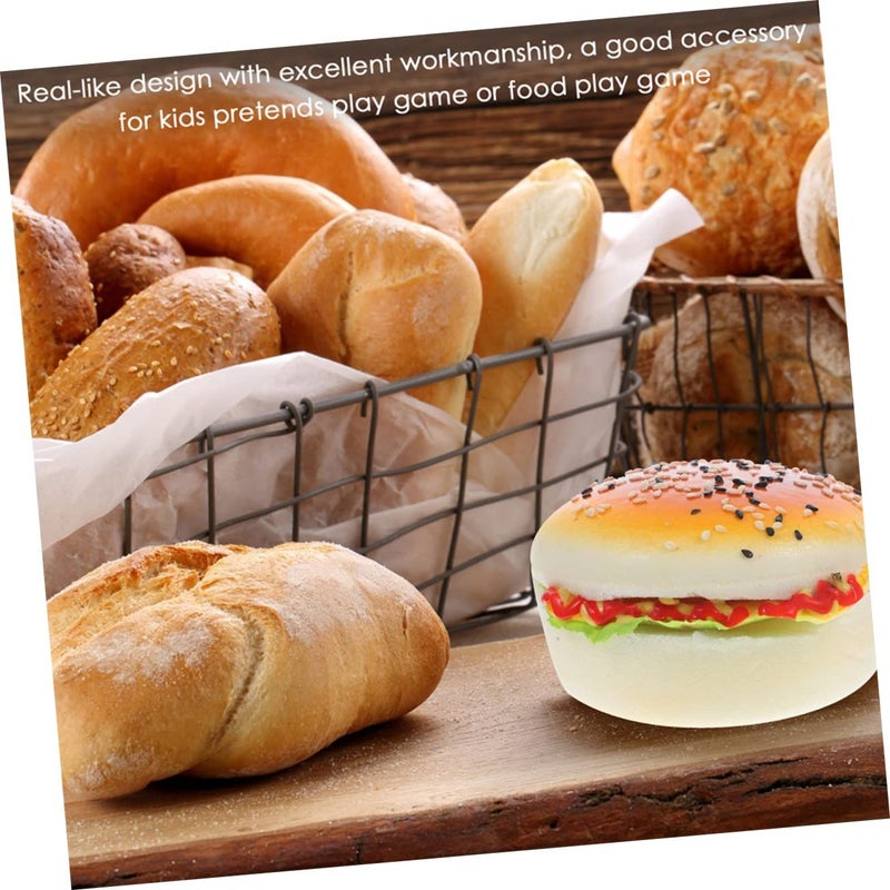 2 Pcs Faux Burger Decoration Model Realistic Food Prop Photography Kitchen Display Teaching Tool High Grade Pu Material Home Parties Restaurants - Image 5