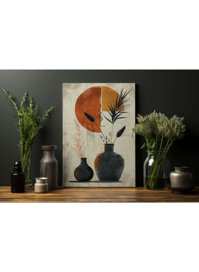 Home Gallery Abstract Pottery & Botanical Illustration Printed on canvas wall art - Image 5