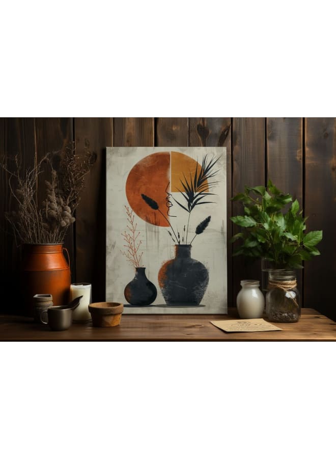 Home Gallery Abstract Pottery & Botanical Illustration Printed on canvas wall art - Image 4