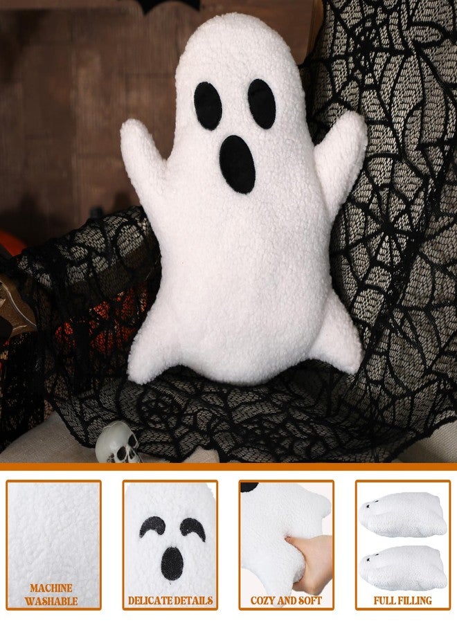 Konohan 3 Pcs Ghost Halloween Pillows Stuffed Ghost Shaped Throw Pillows Cute Decorative Spooky for Halloween Party Home Cushion Decorations - Image 4